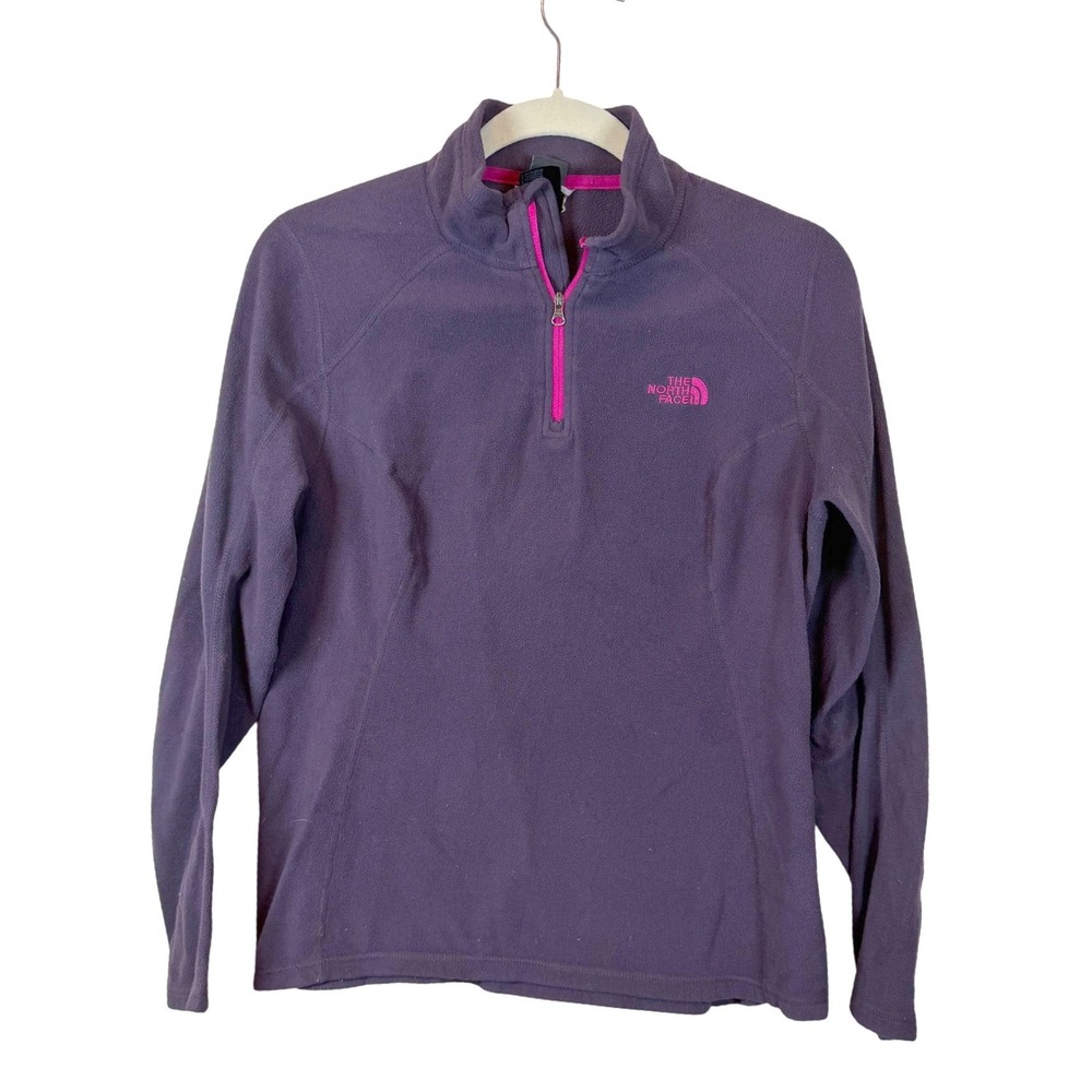 The North Face TKA 100 Womens Purple Pink Quarter Zip Fleece Pullover Medium